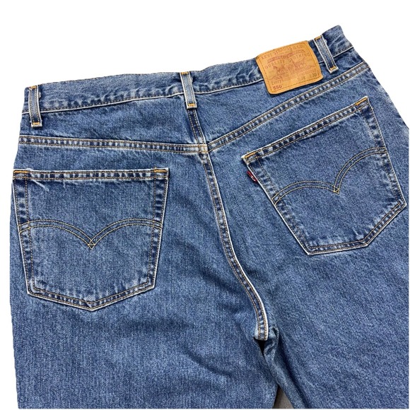 VTG Levis 550 Jeans Mens 38x30 Relaxed Fit Blue Denim Biker Workwear Rock Metal - Picture 1 of 10